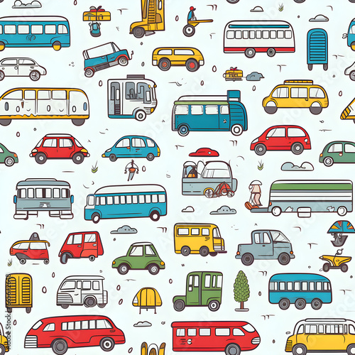seamless wallpaper texture for kid's room with car designs