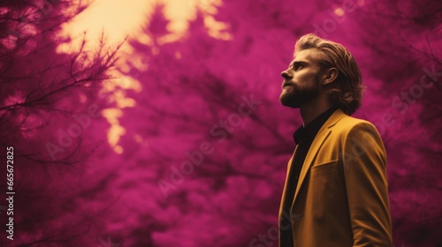 Cinematic Shot of a Man in the Forest