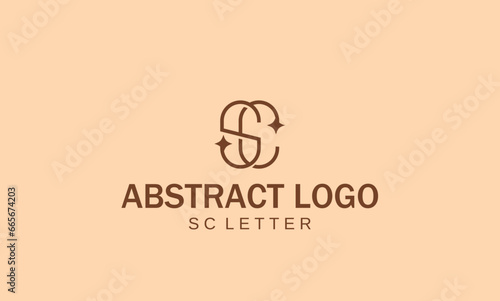 SC letter modern logo design template elements