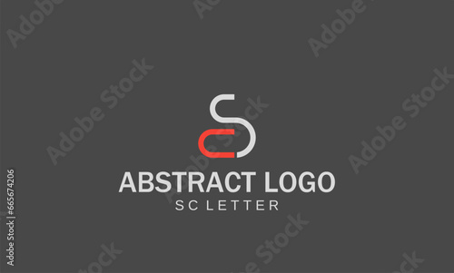 SC letter modern logo design template elements