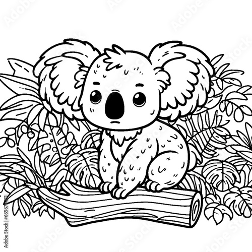 vector cute koala coloring book illustration