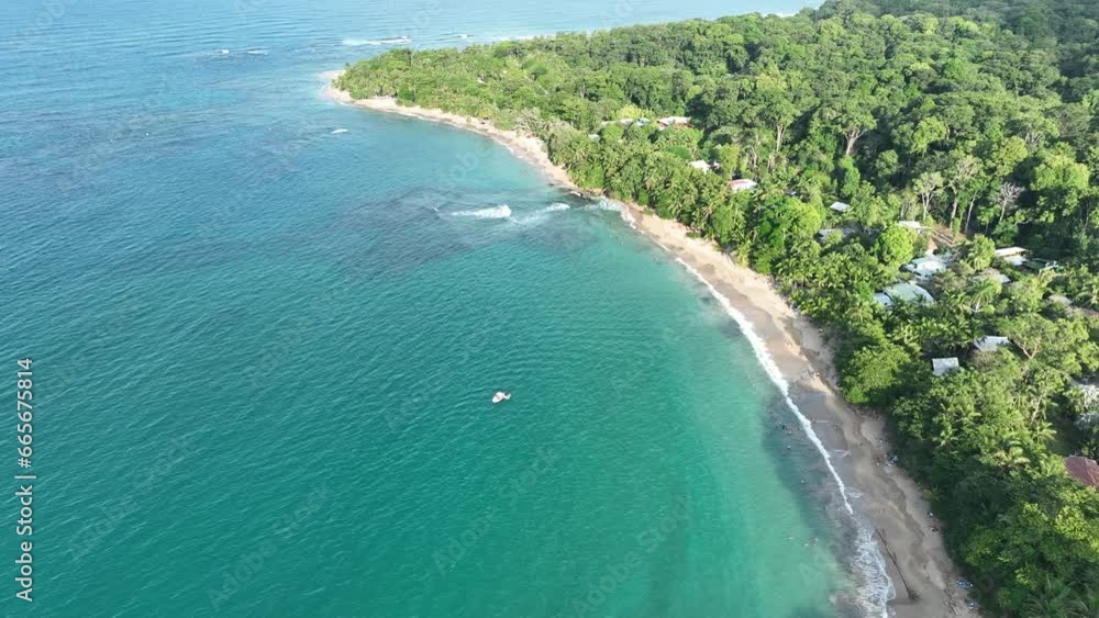 Lush tropical Caribbean Coast of Limon in Costa Rica -aerial views of Cocles, Punta Uva, Playa Chiquita and Manzanillo Lush tropical Caribbean Coast of Limon in Costa Rica -aerial views of Cocles, Punta Uva, Playa Chiquita and Manzanillo