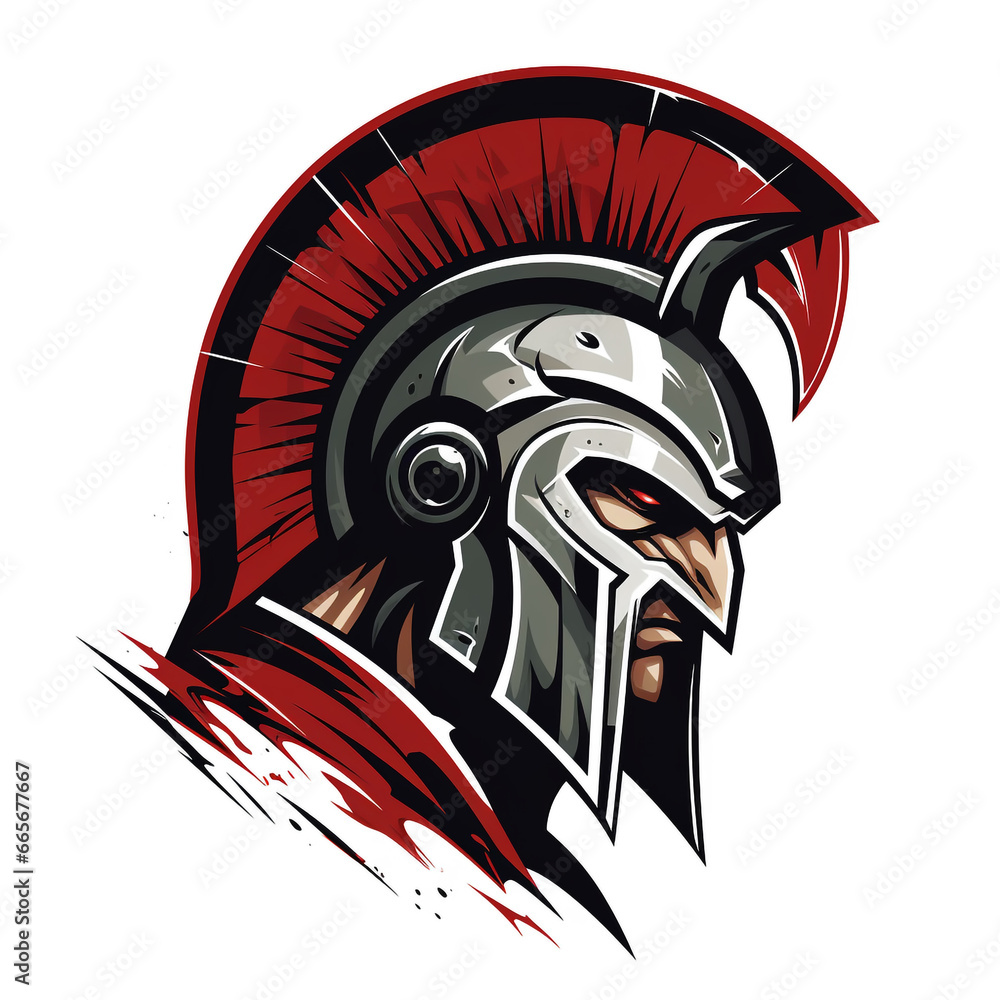 2D illustration of a spartan or roman soldier helmet. Graphic style logo. 2D illustration of a spartan or roman soldier helmet. Graphic style logo.