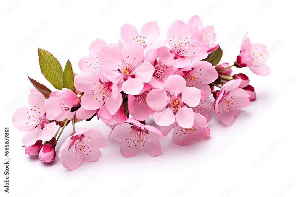 Sakura flowers isolated on white background.