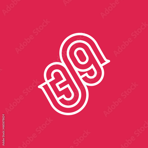 the logo consists of the letter S and number 39 combined. Outline and elegant. photo