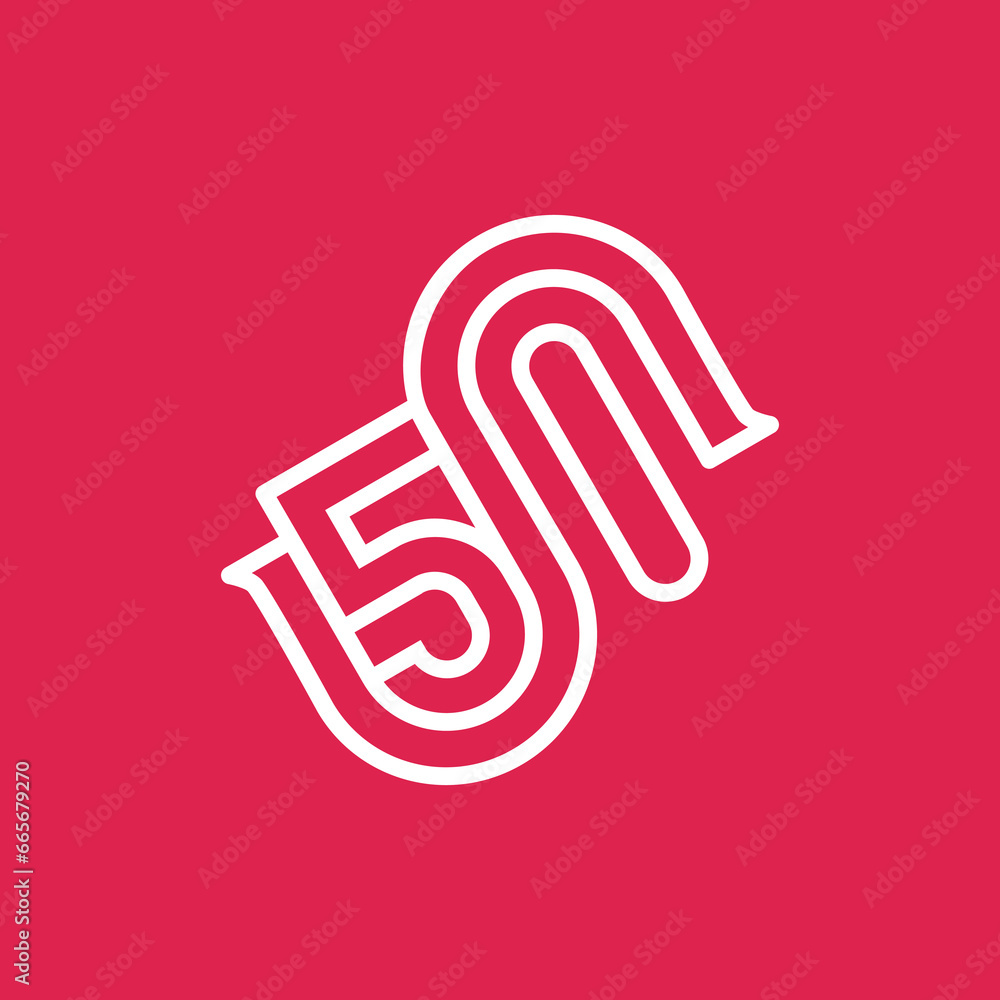 the logo consists of the letter S and number 51 combined. Outline and elegant. the logo consists of the letter S and number 51 combined. Outline and elegant.