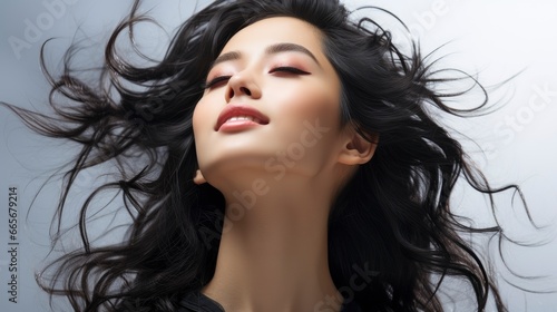 Beautiful Asian Woman Feels Happy With Beautiful, Background Image , Beautiful Women, Hd