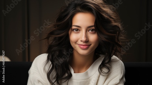 Beautiful Asian Woman Long Black Hair Portrait White, Background Image , Beautiful Women, Hd
