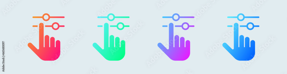 Adjust solid icon in gradient colors. Control signs vector illustration. Adjust solid icon in gradient colors. Control signs vector illustration.
