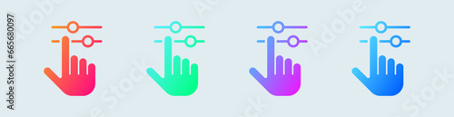 Adjust solid icon in gradient colors. Control signs vector illustration.