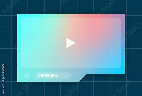 Landscape frame for video media player interface. Online stream futuristic technology style.