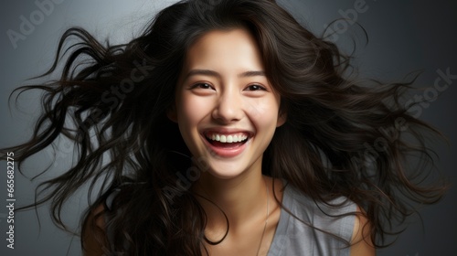 Cheerful Enthusiastic Cute Asian Brunette Girl , Background Image , Beautiful Women, Hd
