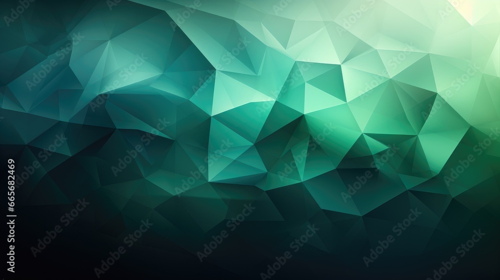 Fototapeta premium Green gradient abstract polygon background