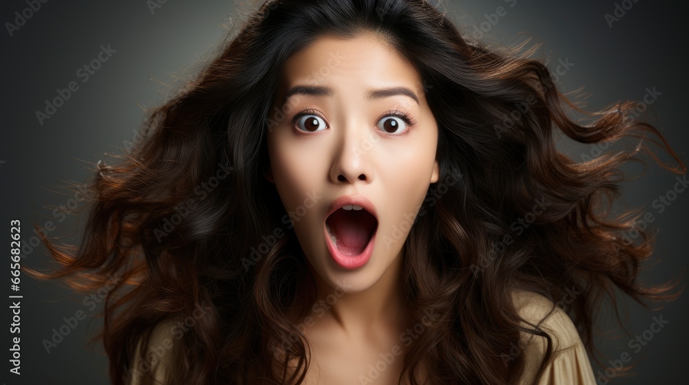 Close Up Portrait Shocked Korean Woman Shuts , Background Image , Beautiful Women, Hd Close Up Portrait Shocked Korean Woman Shuts , Background Image , Beautiful Women, Hd