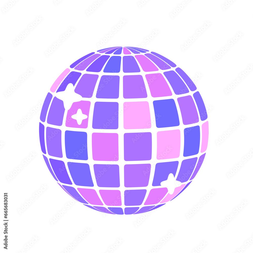 Disco ball. Reflections in the night club A party with music playing Disco ball. Reflections in the night club A party with music playing