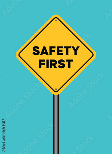 Security First Sign Isolated on White Background - Illustration