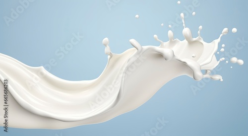 White milk splash isolated on background, liquid or Yogurt splash, 3d illustration.