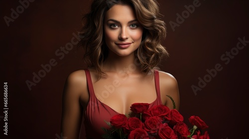 Shoulder Studio Portrait Gorgeous Young Brunette, Background Image , Beautiful Women, Hd