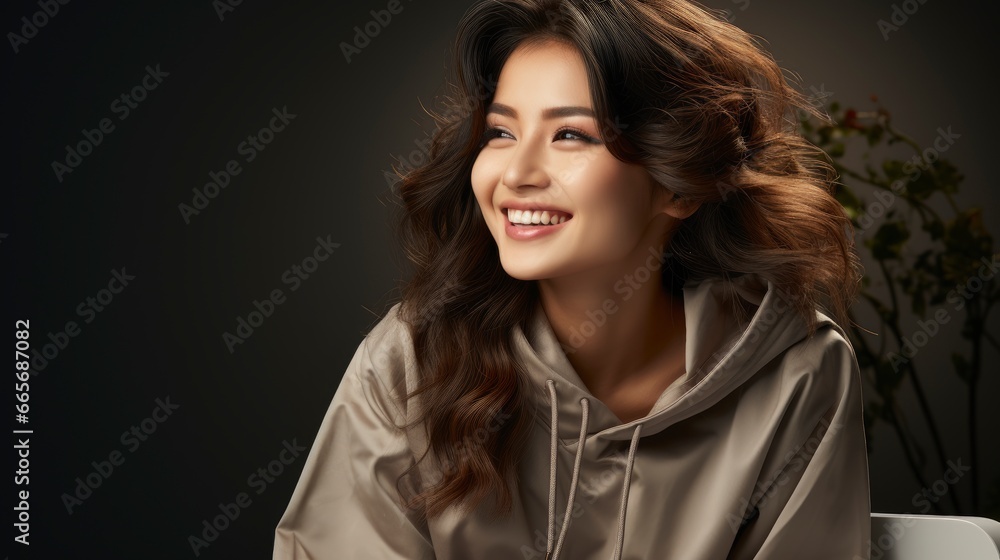 Smiling Asian Girl Holding Phone Thinking Looking Up, Background Image , Beautiful Women, Hd Smiling Asian Girl Holding Phone Thinking Looking Up, Background Image , Beautiful Women, Hd