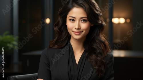 Smiling Confident Asian Businesswoman   Background Image   Beautiful Women  Hd