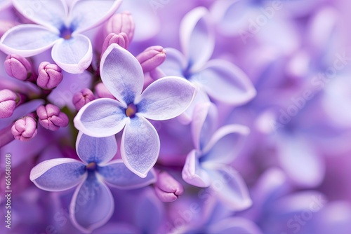 Lilac blossom macro background with copy space.