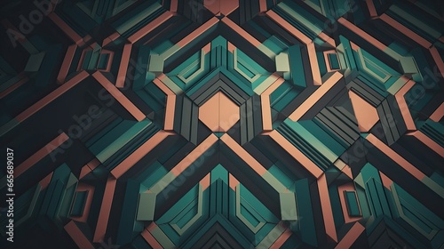 Abstract retro geometric pattern art