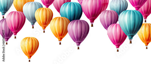 set of colorful balloons isolated on transparent Background . Banner concept . photo