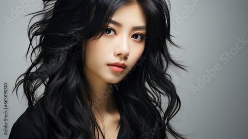 Portrait Attractive Asian Woman With Beauty Skin Hair, Background Image , Beautiful Women, Hd