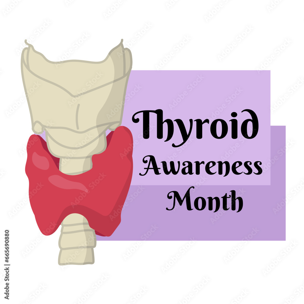 Thyroid Awareness Month, design of a postcard or banner about caring