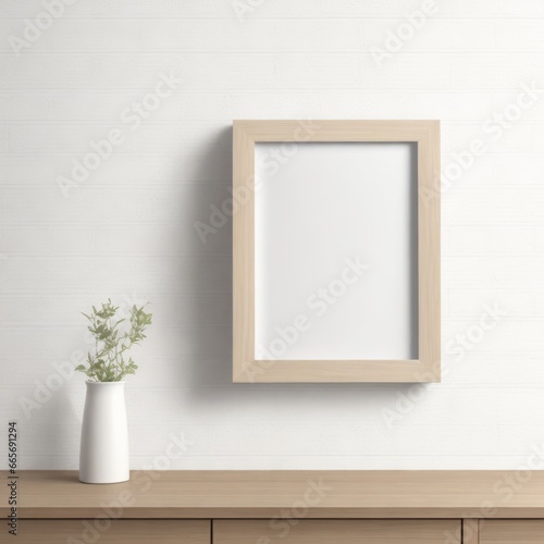 Wooden Picture Frame Mockup for Wall Art Display