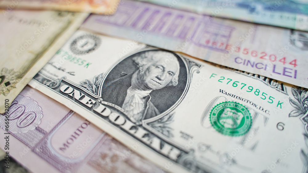 Banknotes from different countries of the world. National currencies. Currency exchange Banknotes from different countries of the world. National currencies. Currency exchange