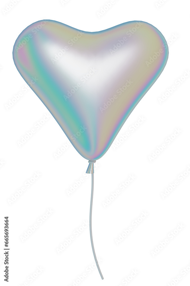3d Iridescence heart shape balloon. 3d Iridescence heart shape balloon.