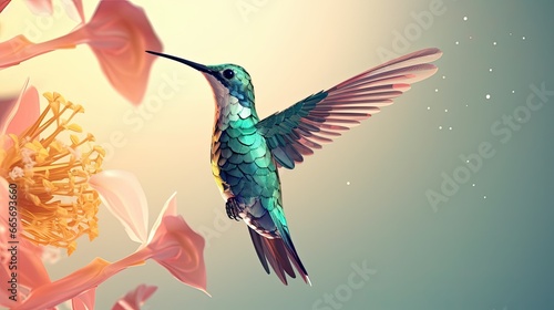 Chinoiserie hummingbird pattern design © Waqas