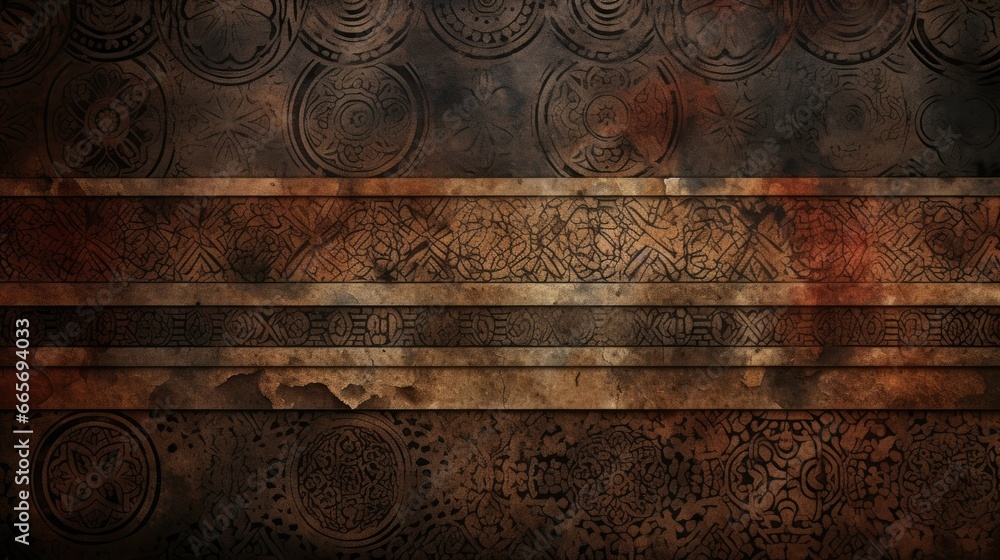 Ethnic pattern on grunge background