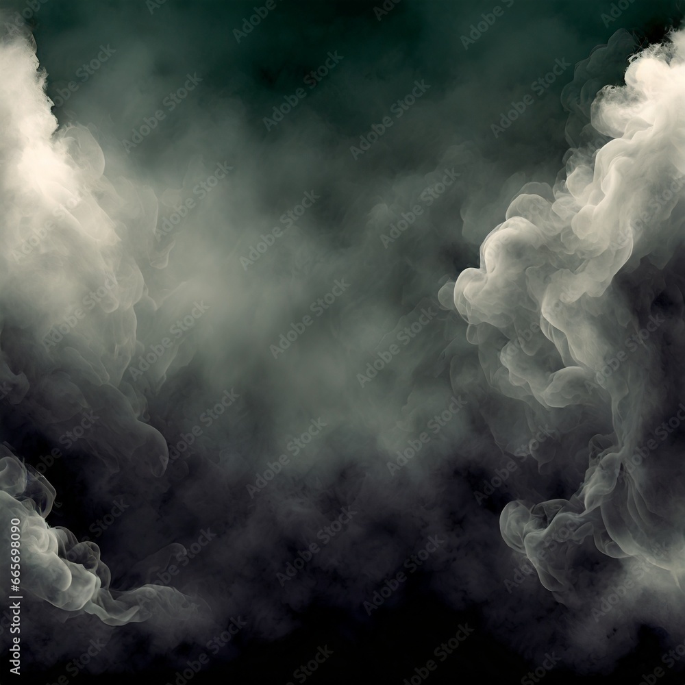 Fundo infinito escuro com nuvens de fumaça sombria aos lados - obrazy, fototapety, plakaty 