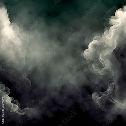 Fundo infinito escuro com nuvens de fumaça sombria aos lados photo