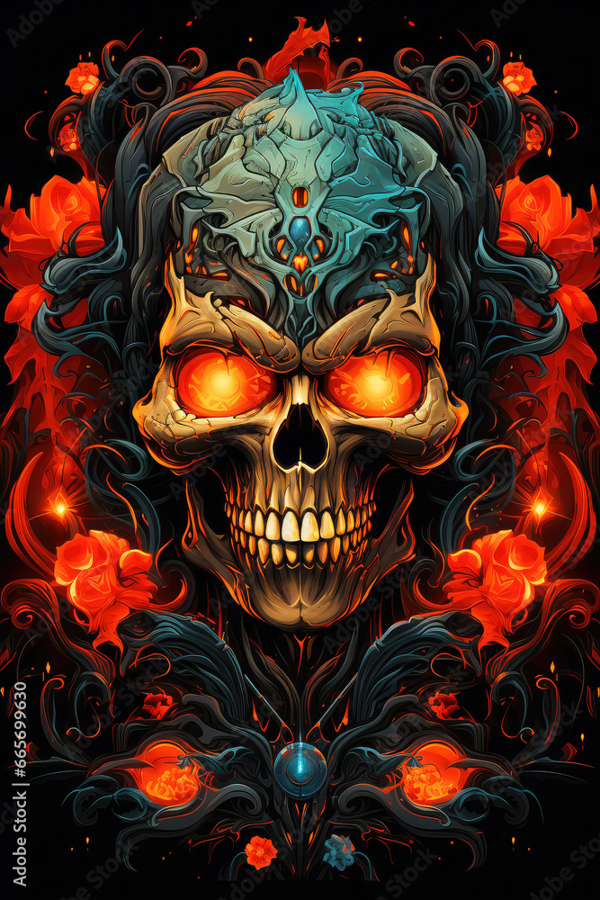 Whispers from Beyond: An Abstract Poster Illustration Embodying the Sinister Forms of a Demon, Skull, or Ghost - Generative AI Whispers from Beyond: An Abstract Poster Illustration Embodying the Sinister Forms of a Demon, Skull, or Ghost - Generative AI
