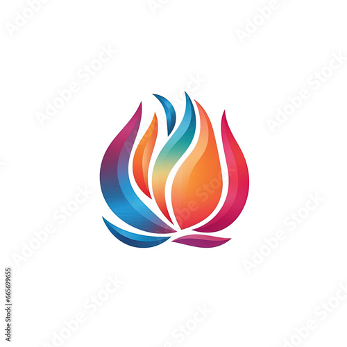 Abstract fire design illustration, barbecue logo icons