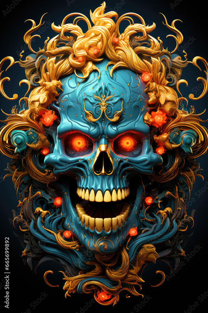 Whispers from Beyond: An Abstract Poster Illustration Embodying the Sinister Forms of a Demon, Skull, or Ghost - Generative AI Whispers from Beyond: An Abstract Poster Illustration Embodying the Sinister Forms of a Demon, Skull, or Ghost - Generative AI
