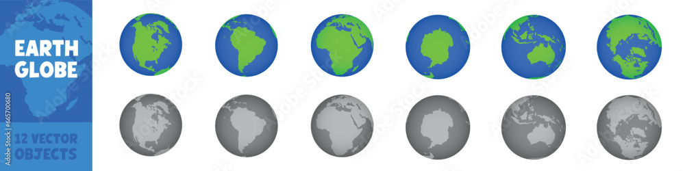 earth globe vector. Earth set. Globe vector.
