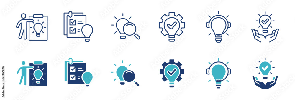 collection of business innovation idea creativity icon set project ...
