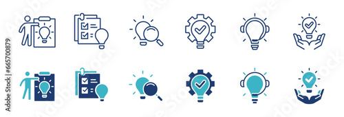 collection of business innovation idea creativity icon set project solution creative thinking inspiration vector illustration for web and app template design