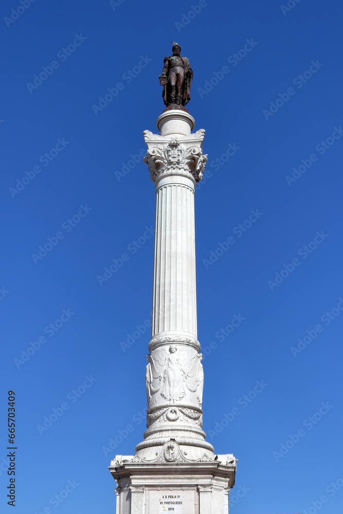 The Column of Pedro IV (Portuguese: Coluna de D. Pedro IV), a monument to King Peter IV of Portugal, in the centre of Rossio Square