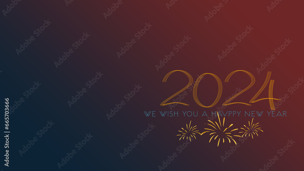 Happy New Year 2024 Elegant gold text Happy New Year 2024 Elegant gold text