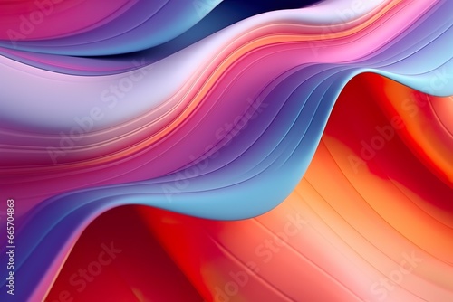 Abstract 3D Render. Colorful Background Design with Soft, Wavy Waves. Modern Abstract Wave Background.