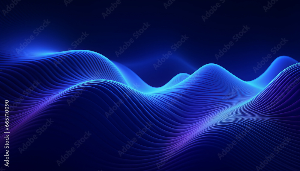 Blue waves abstract illustration background