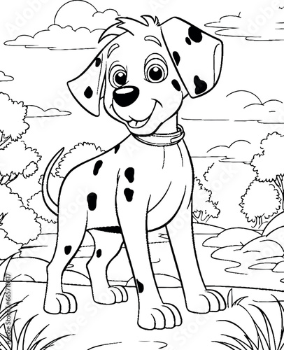 Dalmatian dog coloring page
