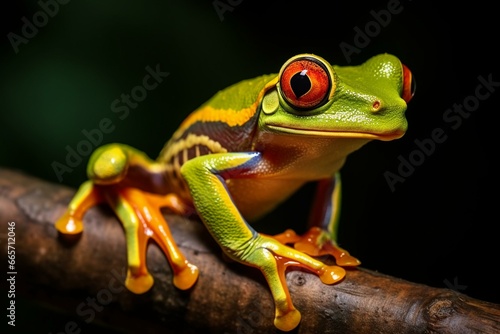 Costa Rican gliding tree frog. Generative AI