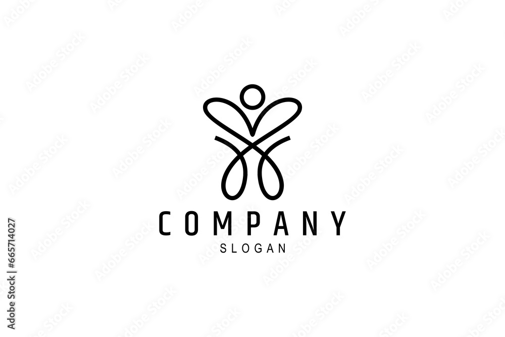 Butterfly line abstract logo design