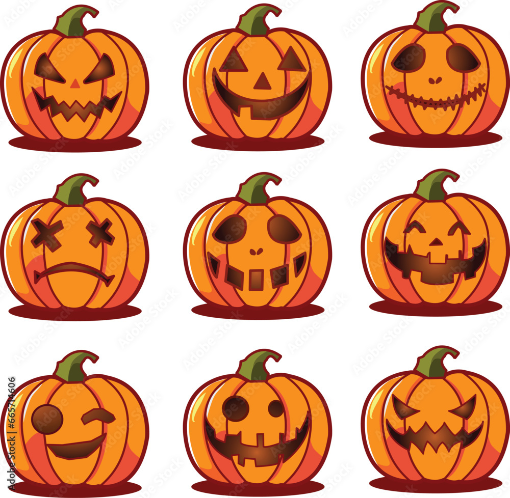 set of halloween pumpkins set of halloween pumpkins